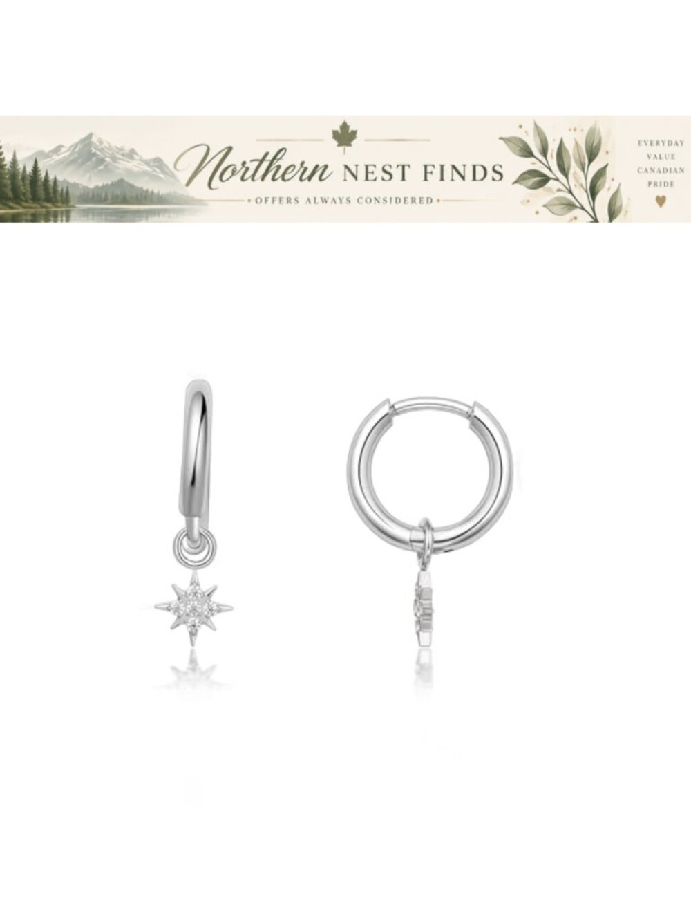 Pure Titanium Hypoallergenic Dangle Huggie Earrings for Women